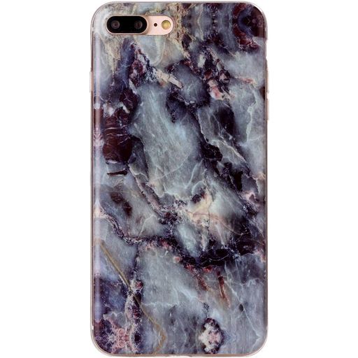 Mobigear Marble iPhone 8 Plus Hoesje Flexibel TPU Backcover - Brown