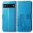 Mobigear Clover Google Pixel 6a Hoesje Bookcase Portemonnee - Blauw