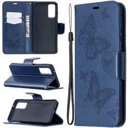 Mobigear Butterfly Samsung Galaxy S21 Hoesje Bookcase Portemonnee - Blauw