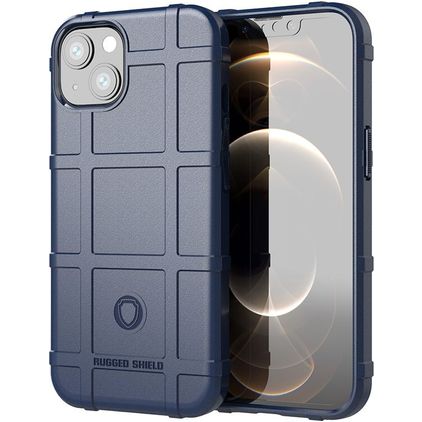 Mobigear Rugged Shield iPhone 13 Hoesje Flexibel TPU Backcover Shockproof - Blauw