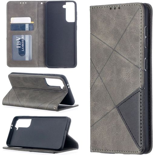 Mobigear Rhombus Slim Samsung Galaxy S21 Hoesje Bookcase - Grijs