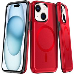 Mobigear Armor Mag iPhone 15 Plus MagSafe Hoesje Hardcase Backcover Shockproof - Rood