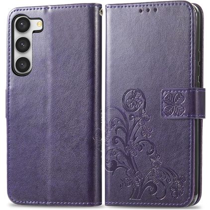 Mobigear Clover Samsung Galaxy A54 Hoesje Bookcase Portemonnee - Paars
