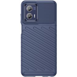 Mobigear Groove Motorola Moto G73 5G Hoesje Flexibel TPU Backcover - Blauw