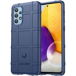 Mobigear Rugged Shield Samsung Galaxy A73 Hoesje Flexibel TPU Backcover Shockproof - Blauw