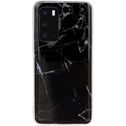 Mobigear Marble Huawei P40 Hoesje Flexibel TPU Backcover - Zwart