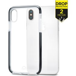 Mobilize Shatterproof iPhone XS Hoesje Hardcase Backcover Shockproof - Transparant / Zwart