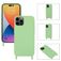 Mobigear Lanyard iPhone 14 Pro Max Siliconen Hoesje met koord - Groen