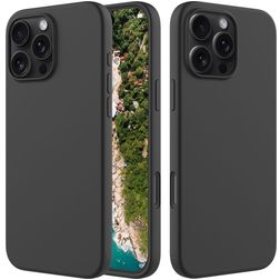Mobigear Rubber Touch iPhone 16 Pro Siliconen Hoesje Backcover - Zwart