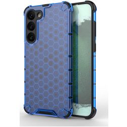 Mobigear Honeycomb Samsung Galaxy S23 Plus Hoesje Hardcase Backcover Shockproof - Blauw