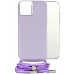 Mobilize Lanyard Gelly iPhone 13 Mini Flexibel TPU Hoesje met koord - Pastel Purple