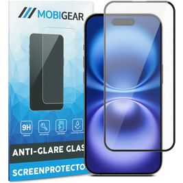 Mobigear Premium iPhone 16 Glazen Screenprotector Anti-Glare - Case Friendly - Zwart