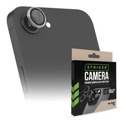 Striker Single Lens iPhone 16e Glazen Camera Lens Protector - Case Friendly - Zwart