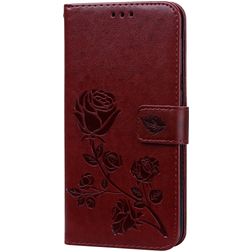 Mobigear Roses Samsung Galaxy A10 Hoesje Bookcase Portemonnee - Bruin