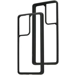 Mobiparts Rugged Clear Samsung Galaxy S21 Ultra Hoesje Hardcase Backcover Shockproof - Transparant / Zwart