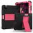Mobigear ShieldStand iPad Air 5 (2022) Hoes Hard Kunststof,Siliconen Backcover + Stylus Houder + Standaard - Zwart / Roze