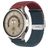 Mobigear Braided Dual Nylon Smartwatch Bandje Klemsluiting - Universeel 20 mm aansluiting - Blauw / Rood