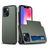 Mobigear Card iPhone 15 Plus Hoesje Hardcase Backcover Shockproof met Pasjeshouder - Legergroen