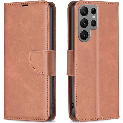 Mobigear Excellent Samsung Galaxy S25 Ultra Hoesje Bookcase Portemonnee - Bruin