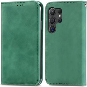 Mobigear Retro Slim Samsung Galaxy S25 Ultra Hoesje Bookcase Portemonnee - Groen