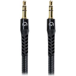 Mobilize Strong Nylon AUX 3.5mm naar AUX 3.5mm Kabel 1.5 Meter - Zwart