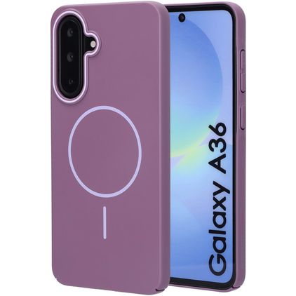 Mobiparts Slim Line Samsung Galaxy A36 MagSafe Hoesje Hardcase Backcover - Imperial Purple