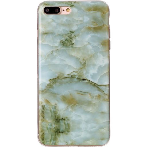 Mobigear Marble iPhone 8 Plus Hoesje Flexibel TPU Backcover - Groen