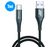 Mobigear Nylon USB-A naar USB-C Kabel 1 Meter - Zwart