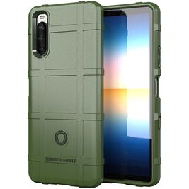 Mobigear Rugged Shield Sony Xperia 10 III Hoesje Flexibel TPU Backcover Shockproof - Groen
