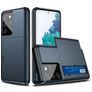 Mobigear Card Samsung Galaxy S21 Ultra Hoesje Hardcase Backcover Shockproof met Pasjeshouder - Blauw