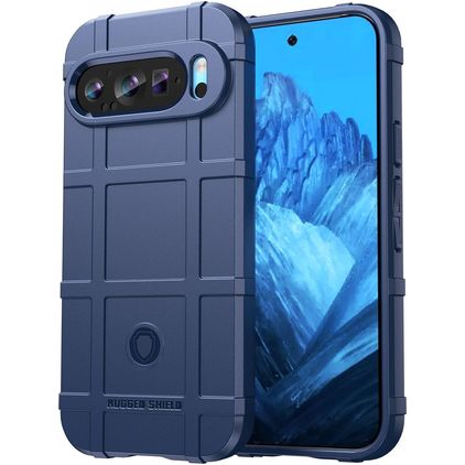 Mobigear Rugged Shield Google Pixel 9 Hoesje Flexibel TPU Backcover Shockproof - Blauw