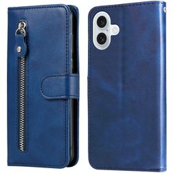 Mobigear Zipper iPhone 17 Hoesje Bookcase Portemonnee - Blauw