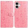 Mobigear Flowers iPhone 17 Hoesje Bookcase Portemonnee - Roze