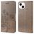 Mobigear Flowers iPhone 14 Hoesje Bookcase Portemonnee - Grijs