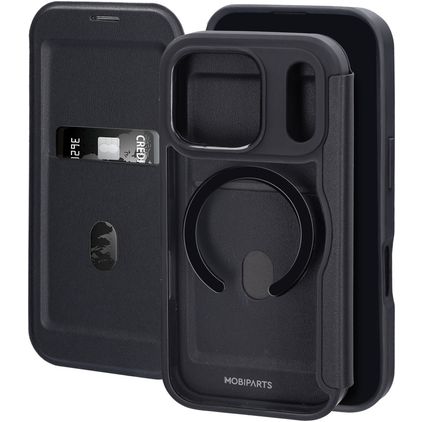 Mobiparts Shield Line iPhone 17 Pro MagSafe Hoesje Bookcase - Zwart