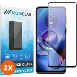 Mobigear Premium Motorola Moto G54 Glazen Screenprotector - Case Friendly - Zwart (2-Pack)