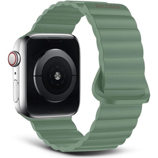 Decoded Traction Loop Siliconen Apple Watch Bandje Magneetsluiting - 42/41/40/38 mm - Sage Leaf