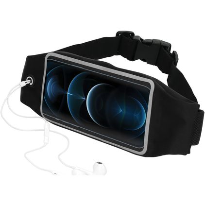 Mobiparts Comfort Fit Belt Telefoonhouder Hardlopen iPhone 12 Sport Hoesje Neopreen Heuptas - Zwart