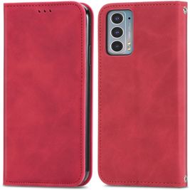 Mobigear Retro Slim Motorola Edge 20 Hoesje Bookcase Portemonnee - Rood