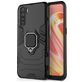 Mobigear Armor Ring OPPO A91 Hoesje Hardcase Backcover Shockproof met Ringhouder - Zwart
