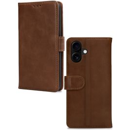 Mobilize Wallet iPhone 16 Hoesje Echt Leer Bookcase Portemonnee - Bruin