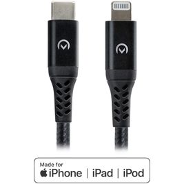 Mobilize Strong Nylon USB-C naar Apple Lightning Kabel MFI 2 Meter - Zwart