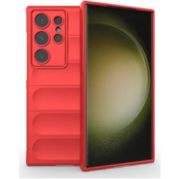 Mobigear Bumpy Samsung Galaxy S24 Ultra Hoesje Flexibel TPU Backcover - Rood