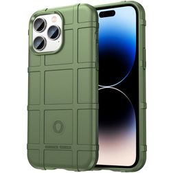 Mobigear Rugged Shield iPhone 14 Pro Max Hoesje Flexibel TPU Backcover Shockproof - Groen