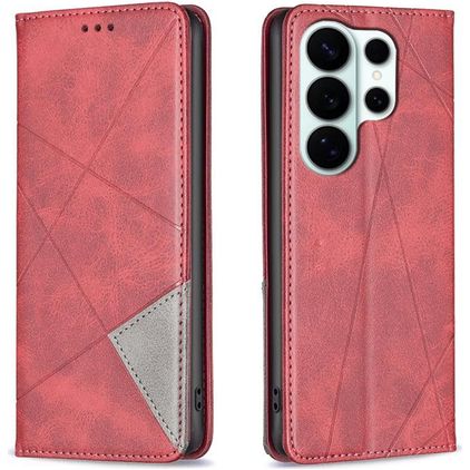 Mobigear Rhombus Slim Samsung Galaxy S26 Ultra Hoesje Bookcase - Rood