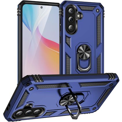 Mobigear Armor ring Samsung Galaxy A37 Hoesje Hardcase Backcover Shockproof met Ringhouder - Blauw