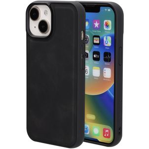 Mobiparts Classic iPhone 15 MagSafe Hoesje TPU,Kunstleer Backcover - Graphite Black