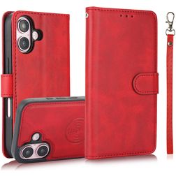 Mobigear Wallet iPhone 16 Hoesje Uitneembare 2in1 Bookcase Portemonnee - Rood
