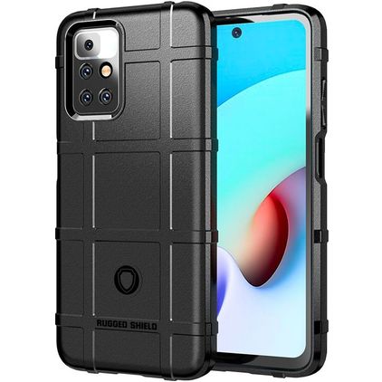Mobigear Rugged Shield Xiaomi Redmi 10 4G Hoesje Flexibel TPU Backcover Shockproof - Zwart