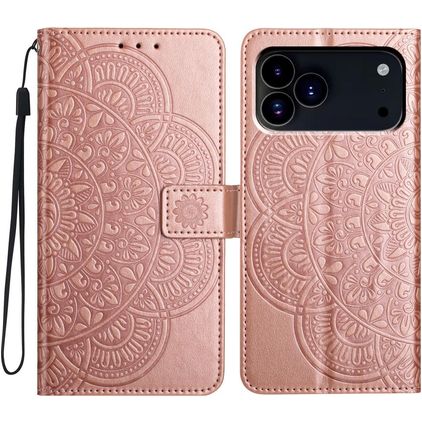 Mobigear Mandala iPhone 18 Pro Max Hoesje Bookcase Portemonnee - Roségoud